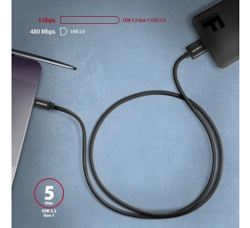 AXAGON Data and power suply cable, 1 m | BUMM3-CM10AB | USB Type C to USB Type Micro-B