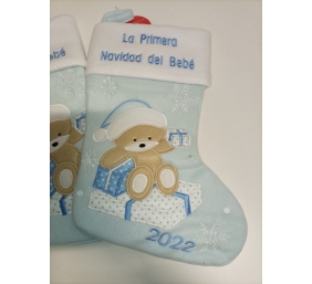 Ecost prekė po grąžinimo Heart's Sign Babys Pirmosios Kalėdinės kojinės Mėlynos – ispaniškos