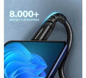 AXAGON Data and charging cable, 1.5 m | BUCM-AM15AB | USB Type-C to USB Type-A