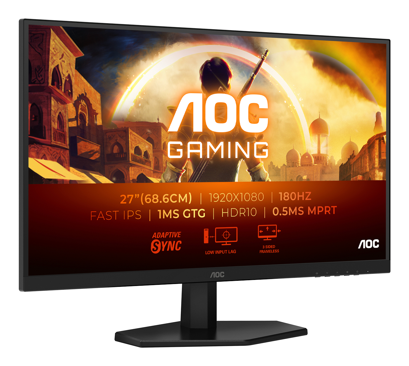 AOC | 27G42E | 27 " | IPS | FHD | 16:9 | 180 Hz | 1 ms | 1920 x 1080 pixels | 300 cd/m² | HDMI ports quantity 1 | Black