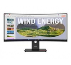 Lenovo ThinkVision | T34WD-40 | 34 " | VA | 21:9 | 120 Hz | 4 ms | 3440 x 1440 pixels | 300 cd/m² | HDMI ports quantity 1 | Eclipse black | Warranty 36 month(s)
