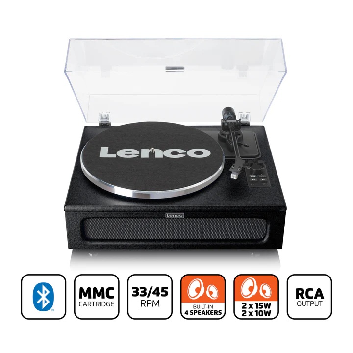 Lenco | Record Player with 4 built-in speakers | LS-430BK | Bluetooth | Speakers