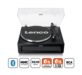 Lenco | Record Player with 4 built-in speakers | LS-430BK | Bluetooth | Speakers