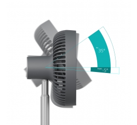 Duux Fan | Rize Flex | Stand Fan | Grey | Diameter 21 cm | Number of speeds 4 | Oscillation | 10 W