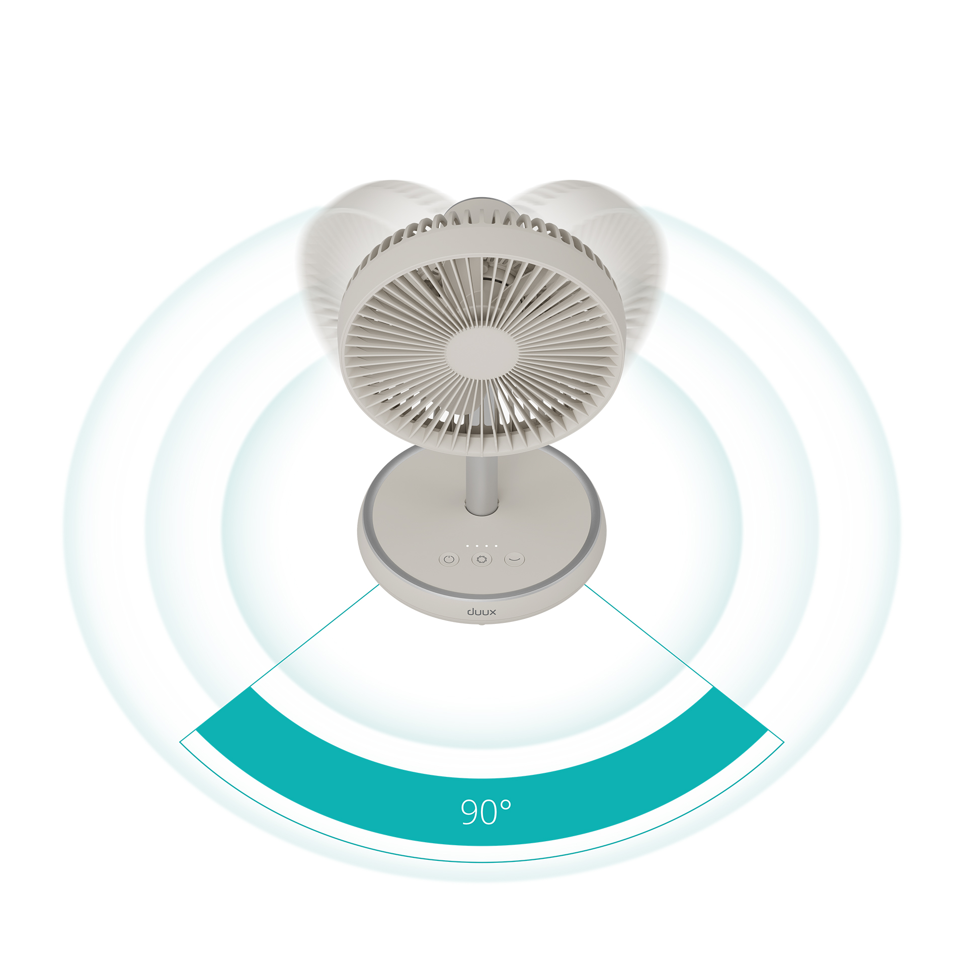 Duux Fan | Rize Flex | Stand Fan | Greige | Diameter 21 cm | Number of speeds 4 | Oscillation | 10 W