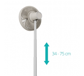 Duux Fan | Rize Flex | Stand Fan | Greige | Diameter 21 cm | Number of speeds 4 | Oscillation | 10 W