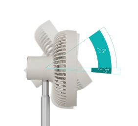 Duux Fan | Rize Flex | Stand Fan | Greige | Diameter 21 cm | Number of speeds 4 | Oscillation | 10 W
