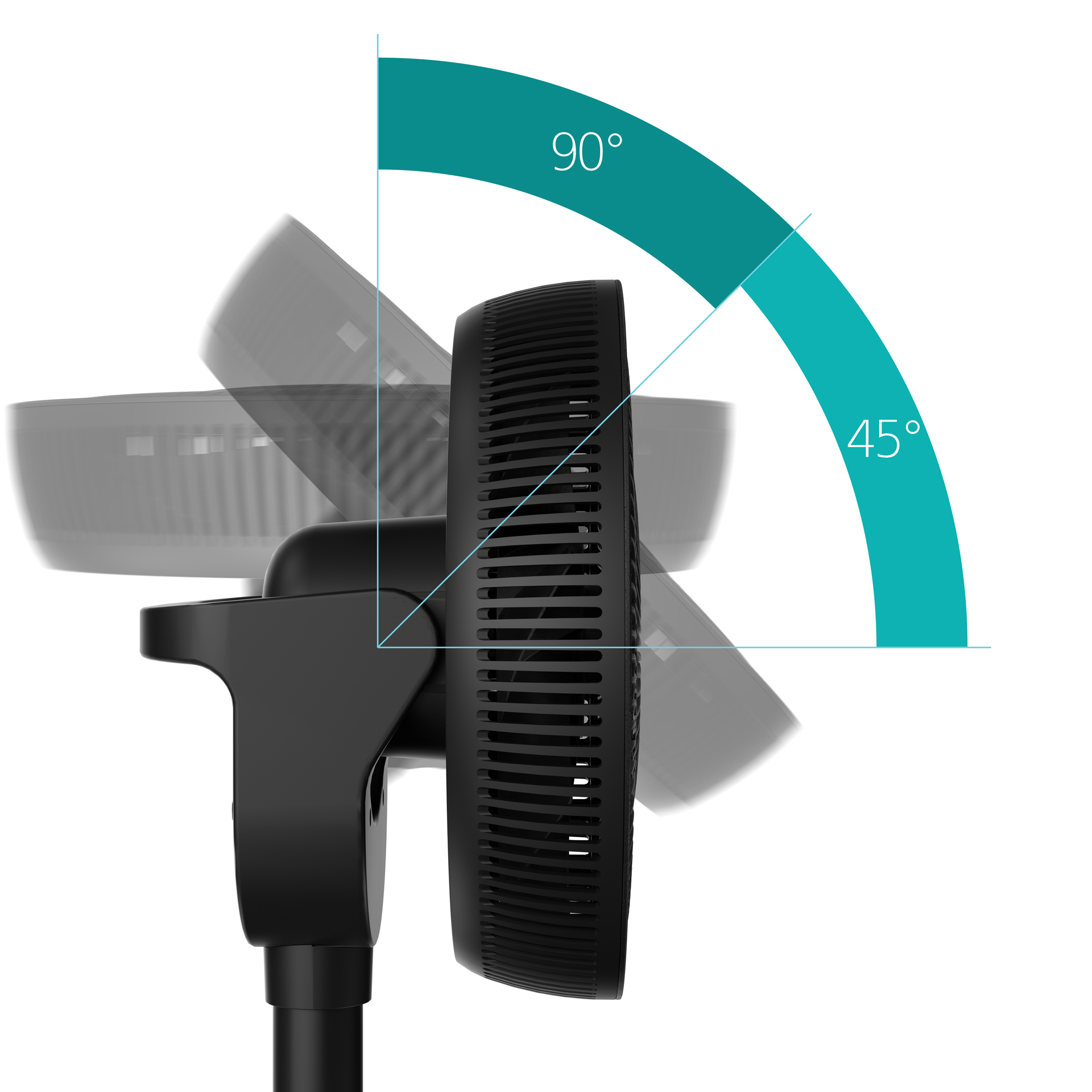 Duux Fan | Whisper Flex 2 | Stand Fan | Black | Diameter 34 cm | Number of speeds 30 | Oscillation | 2-21.5 W | Remote control