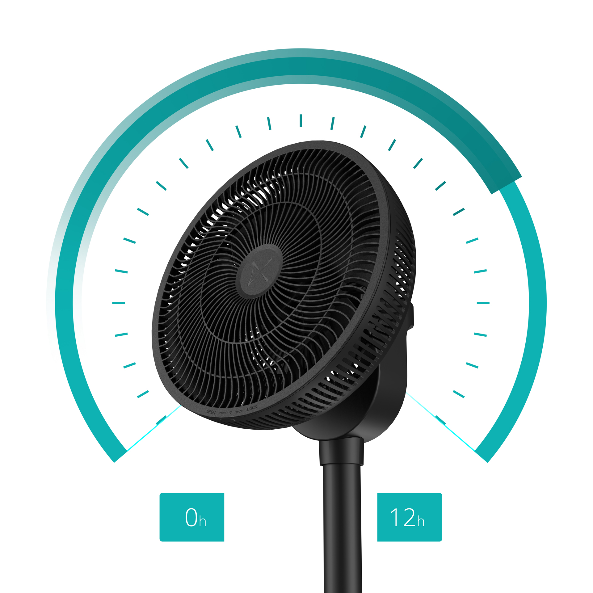 Duux Fan | Whisper Flex 2 | Stand Fan | Black | Diameter 34 cm | Number of speeds 30 | Oscillation | 2-21.5 W | Remote control