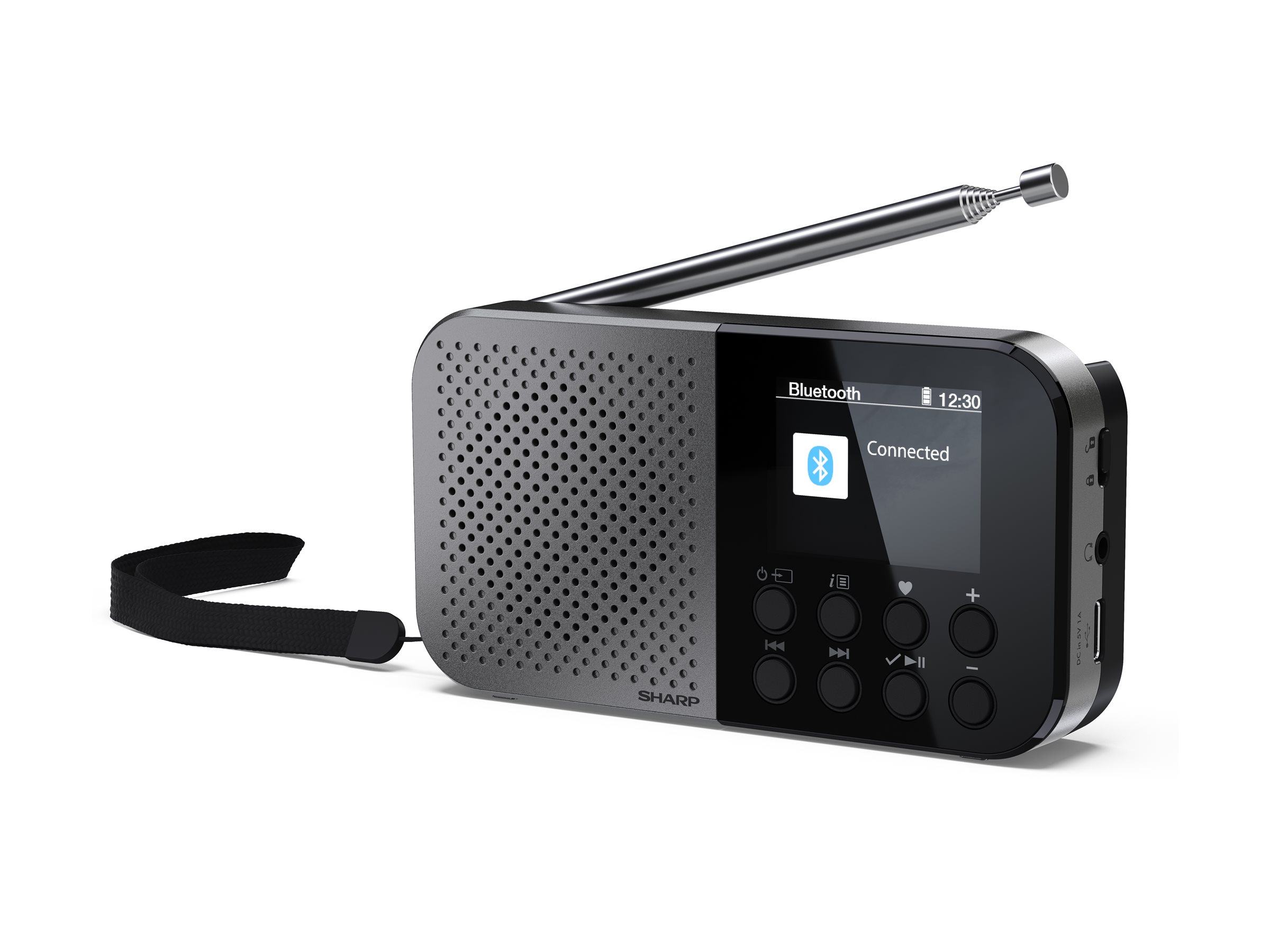 Sharp DR-P520(GY) OSAKA Pocket/Handheld Portable Digital Radio, Grey | Sharp