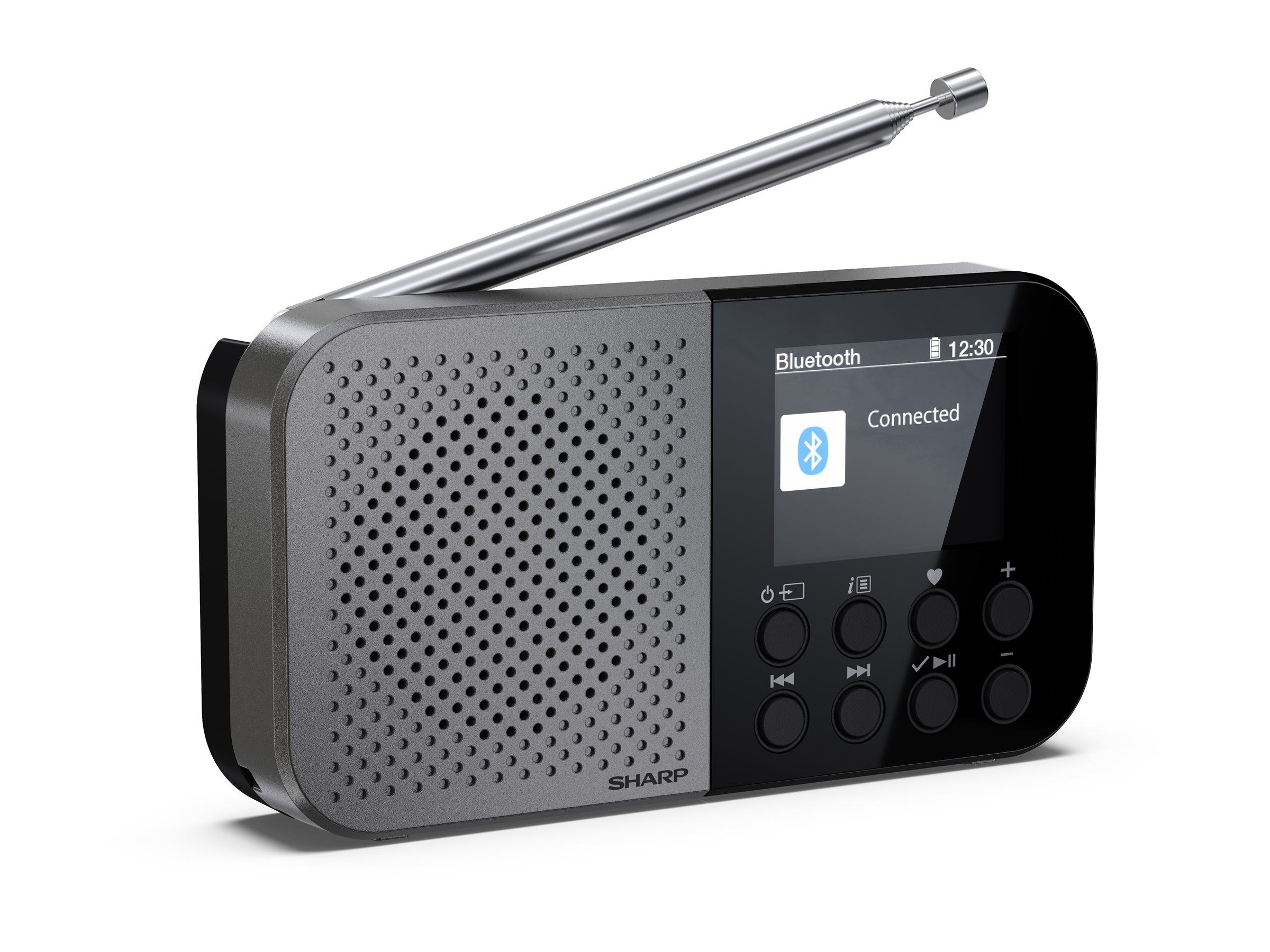 Sharp DR-P520(GY) OSAKA Pocket/Handheld Portable Digital Radio, Grey | Sharp