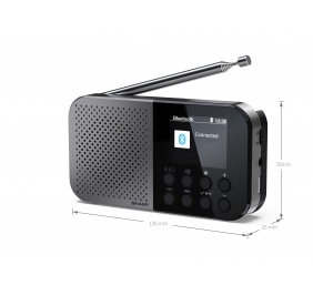 Sharp DR-P520(GY) OSAKA Pocket/Handheld Portable Digital Radio, Grey | Sharp