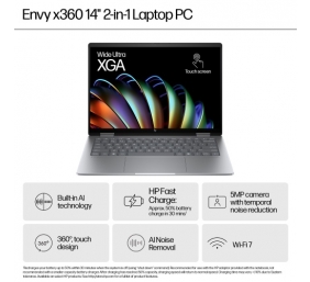 HP ENVY x360 14-fa0005ny 14'' WUXGA Touch AMD Ryzen 5 8640HS 16GB 512GB SSD W11H Meteor Silver