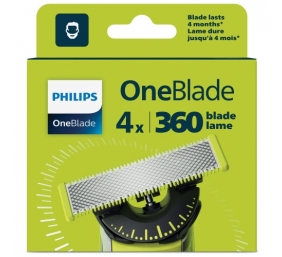 Philips OneBlade 360 QP440/50 Atsarginiai barzdaskutės peiliukai, Sidabrinė/Geltona
