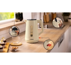 Bosch Kettle | TWK1M127 | Electric | 2400 W | 1.7 L | Plastic | Creamy
