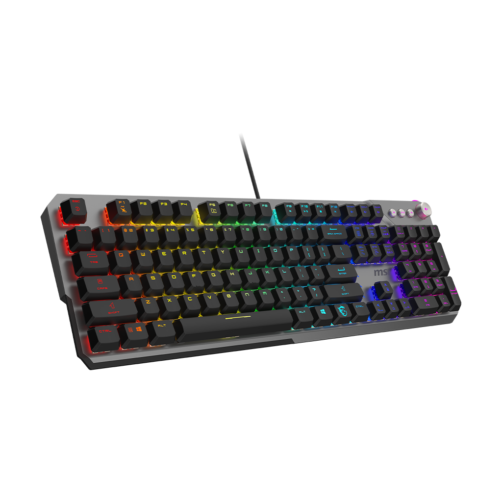 MSI STRIKE 600 SILENT US | Gaming Keyboard | Wired | US | USB 2.0 | KAILH Midnight PRO Silent Tactile