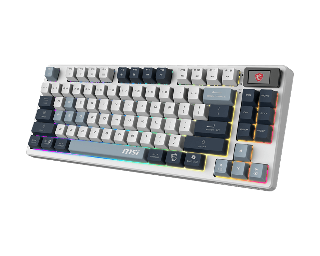 MSI FORGE GK600 TKL WIRELESS SKY | Gaming Keyboard | Wireless | US | Bluetooth | 2.4 GHz, Bluetooth, USB 2.0 | Mechanical Linear