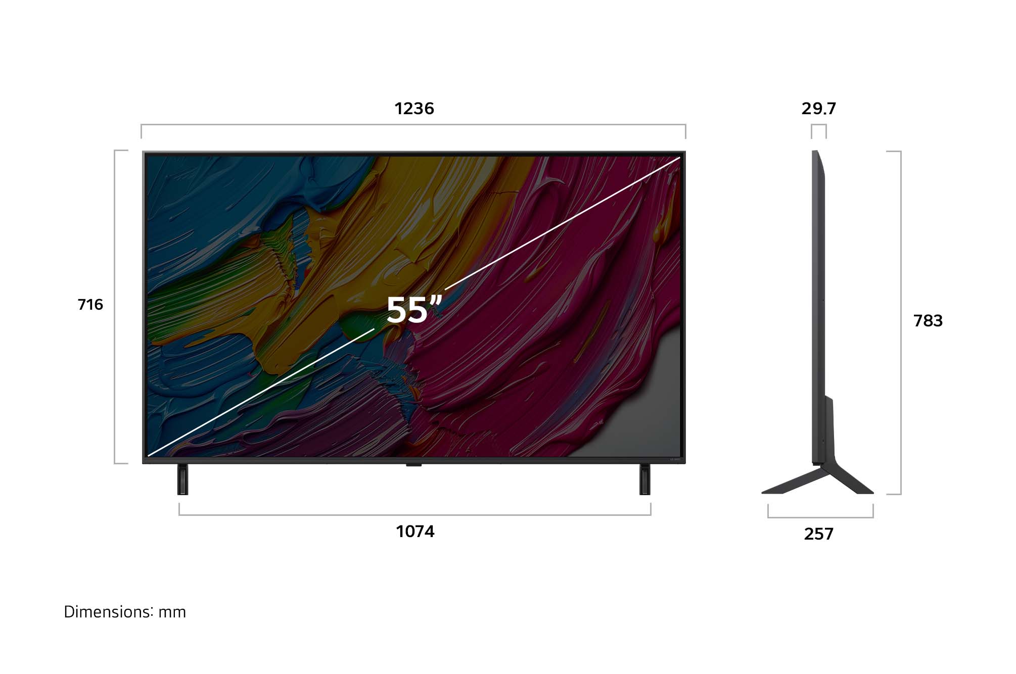 LG 55QNED80A3A | 55 | Smart TV | webOS | UHD | Black
