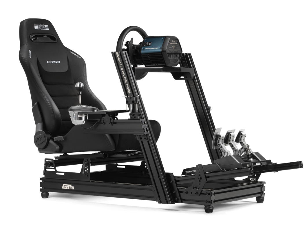 Next Level Racing | Premium PU Leather | Reclining Seat | ERS3 Elite PU Leather & Suede Edition | Black