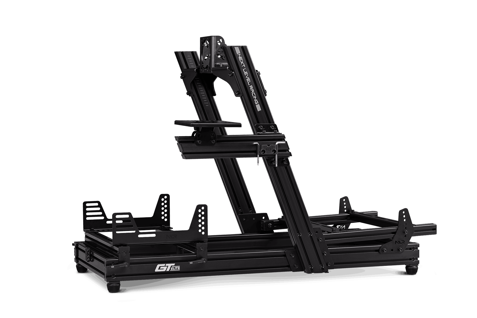 Next Level Racing | Aluminum | Racing Simulator Cockpit | GTElite Front and Side Mount Edition | Black
