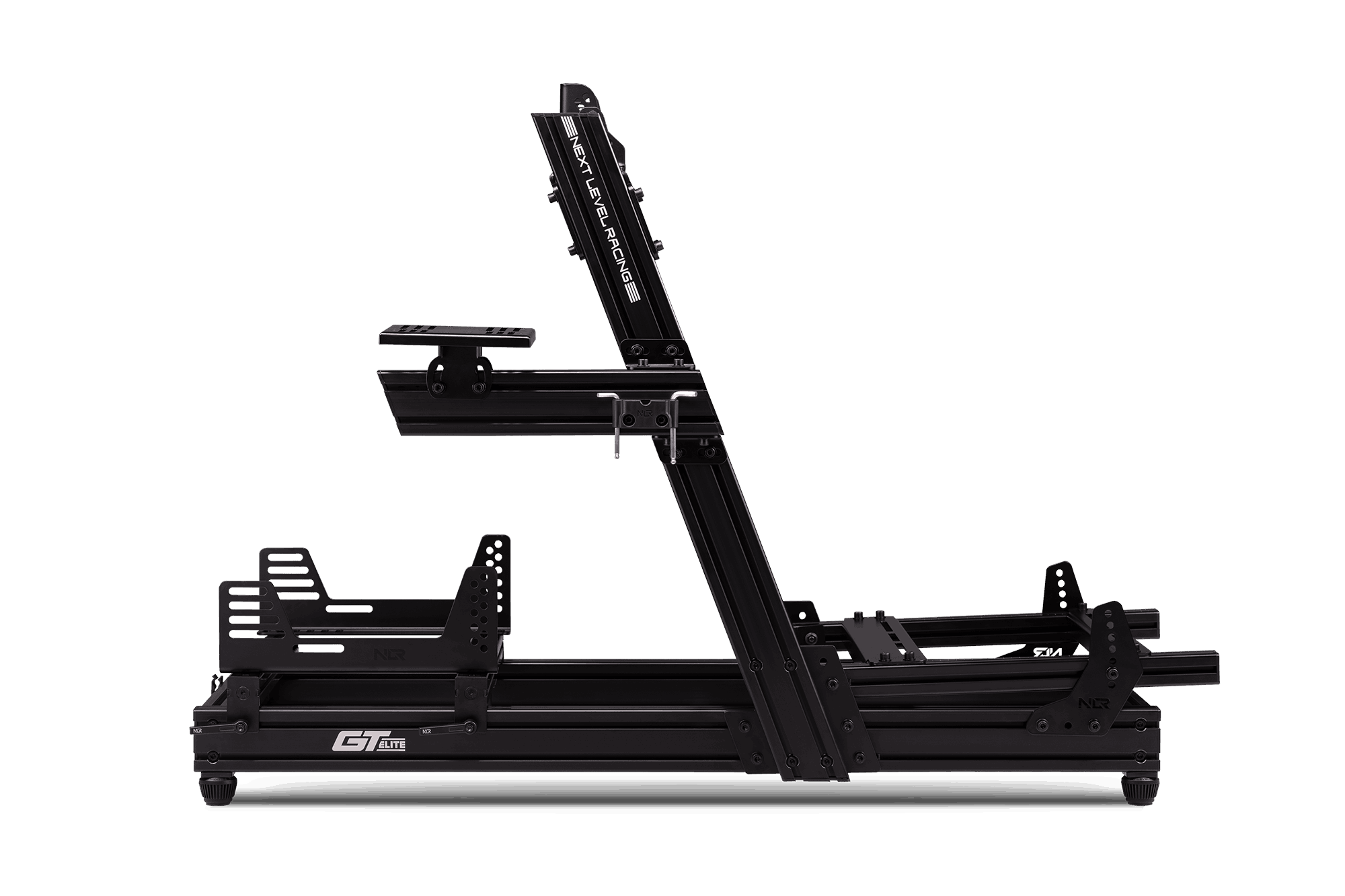 Next Level Racing | Aluminum | Racing Simulator Cockpit | GTElite Front and Side Mount Edition | Black