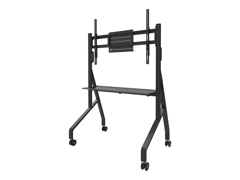Neomounts MOVE Go FL50-525BL1 TV trolley - 55-86" - max 76 kg - manual h 106-136 cm - VESA 100x100-900x600 - incl. hardware shelf - lockable