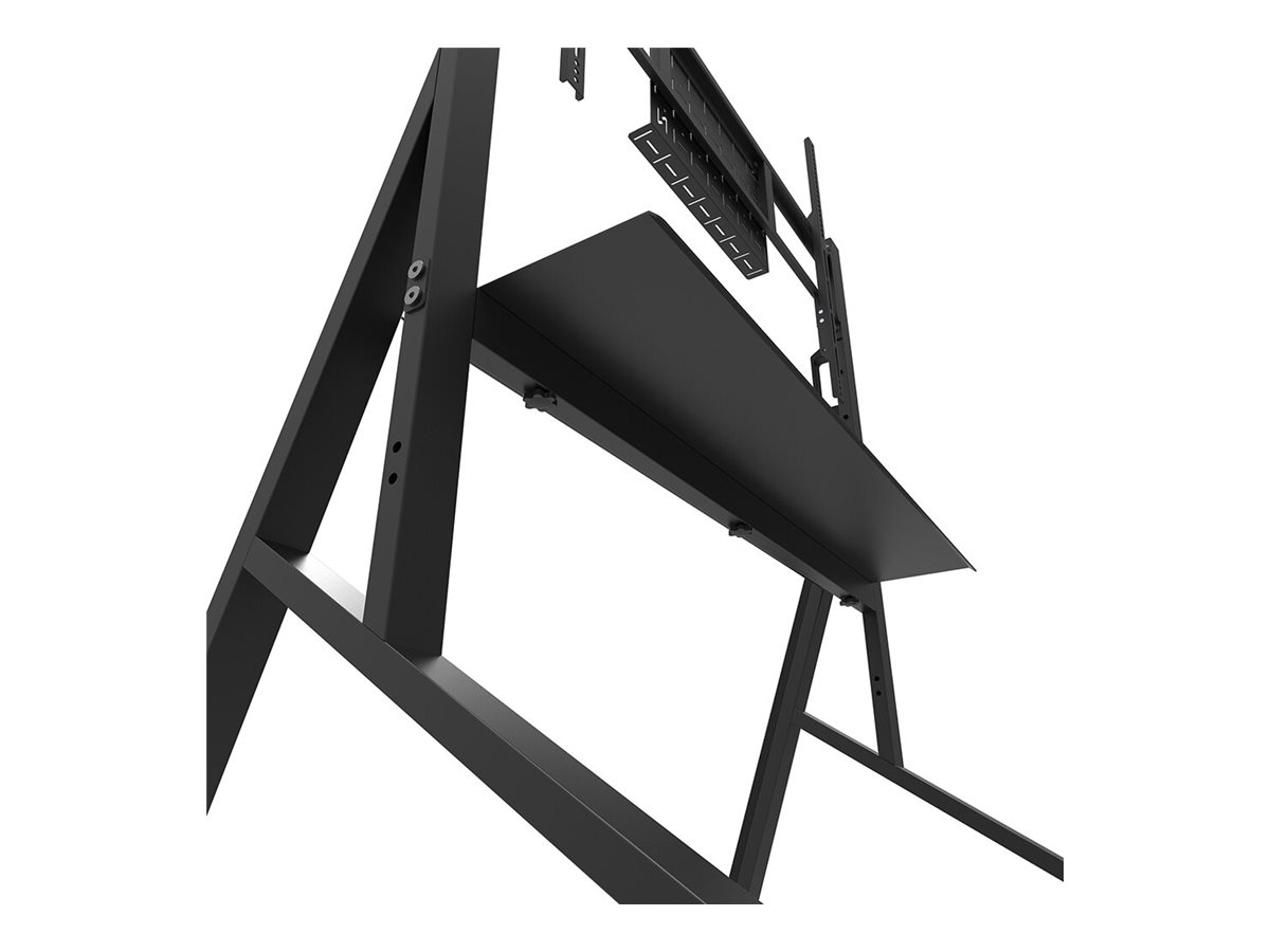 Neomounts MOVE Go FL50-525BL1 TV trolley - 55-86" - max 76 kg - manual h 106-136 cm - VESA 100x100-900x600 - incl. hardware shelf - lockable