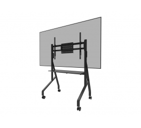 Neomounts MOVE Go FL50-525BL1 TV trolley - 55-86" - max 76 kg - manual h 106-136 cm - VESA 100x100-900x600 - incl. hardware shelf - lockable