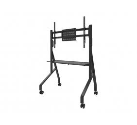 Neomounts MOVE Go FL50-525BL1 TV trolley - 55-86" - max 76 kg - manual h 106-136 cm - VESA 100x100-900x600 - incl. hardware shelf - lockable
