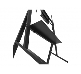 Neomounts MOVE Go FL50-525BL1 TV trolley - 55-86" - max 76 kg - manual h 106-136 cm - VESA 100x100-900x600 - incl. hardware shelf - lockable