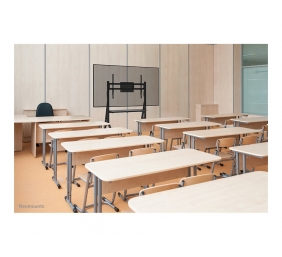 Neomounts MOVE Go FL50-525BL1 TV trolley - 55-86" - max 76 kg - manual h 106-136 cm - VESA 100x100-900x600 - incl. hardware shelf - lockable