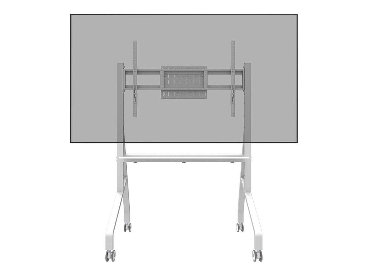 Neomounts MOVE Go FL50-525WH1 TV trolley - 55-86" - max 76 kg - manual h 106-136 cm - VESA 100x100-900x600 - incl. hardware shelf - lockable