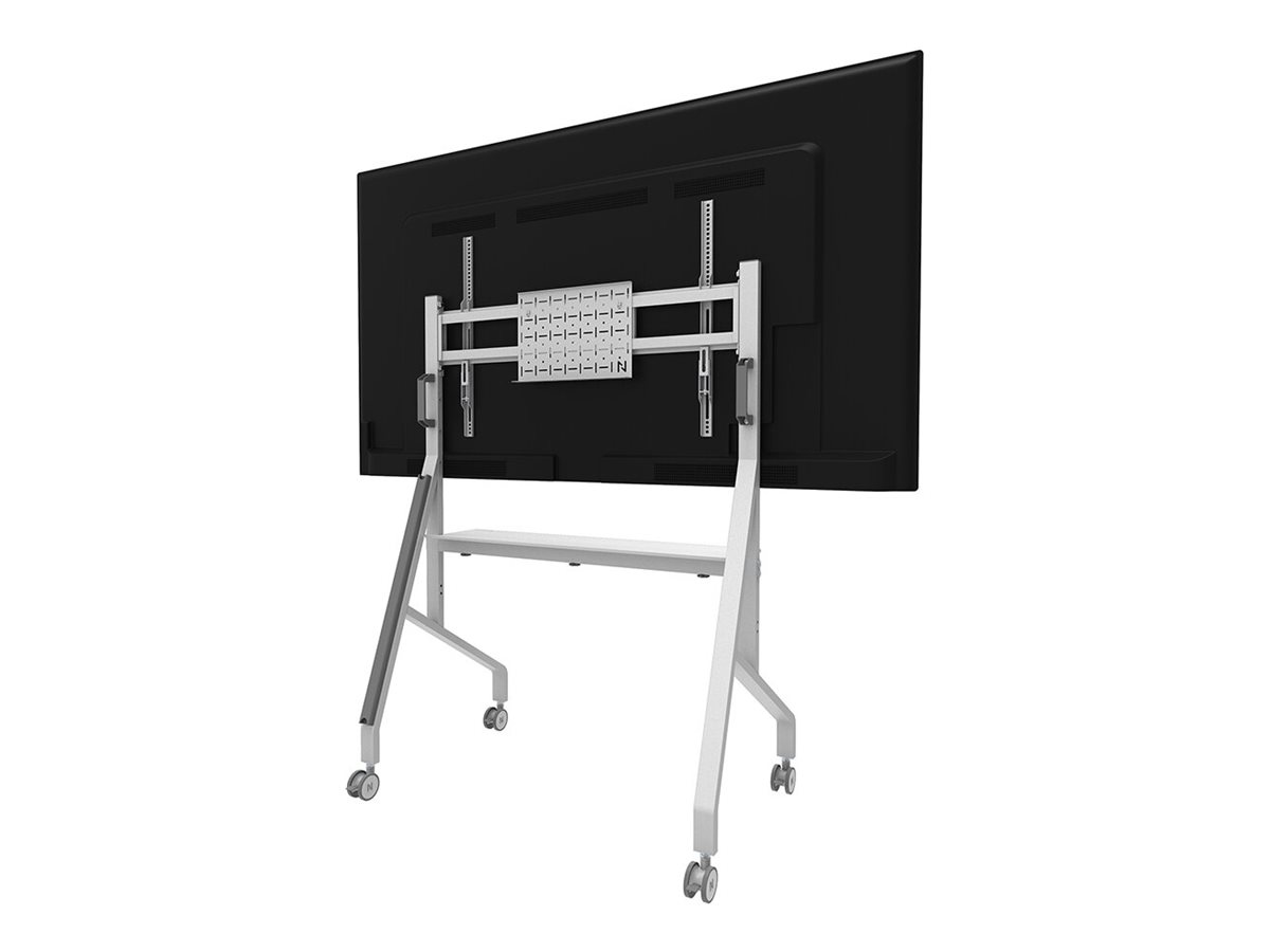 Neomounts MOVE Go FL50-525WH1 TV trolley - 55-86" - max 76 kg - manual h 106-136 cm - VESA 100x100-900x600 - incl. hardware shelf - lockable