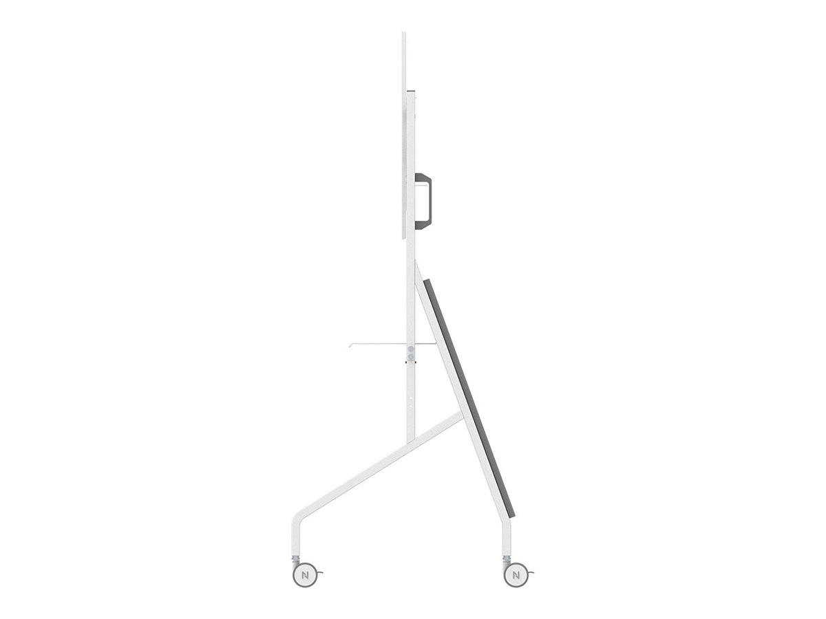 Neomounts MOVE Go FL50-525WH1 TV trolley - 55-86" - max 76 kg - manual h 106-136 cm - VESA 100x100-900x600 - incl. hardware shelf - lockable