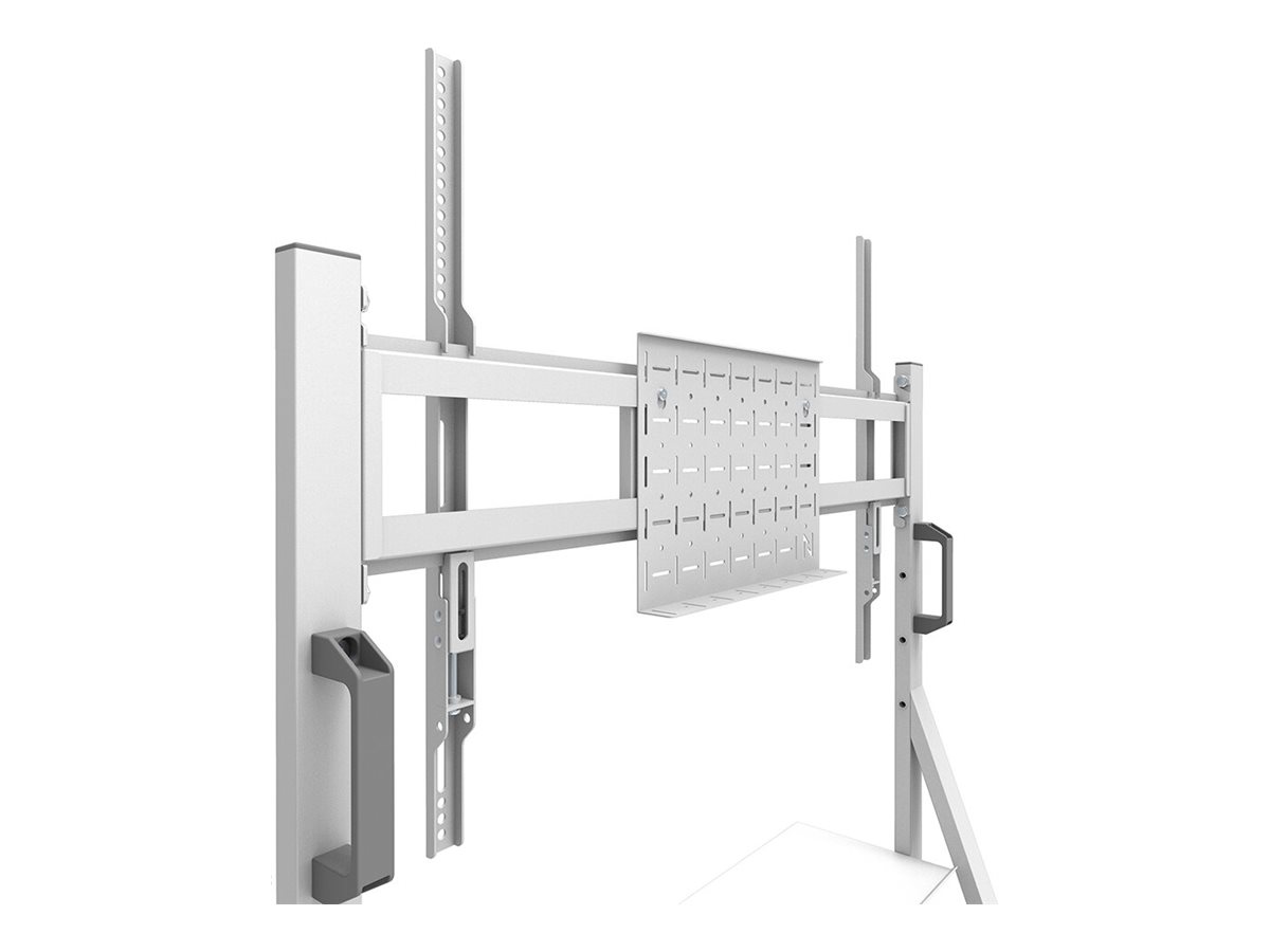 Neomounts MOVE Go FL50-525WH1 TV trolley - 55-86" - max 76 kg - manual h 106-136 cm - VESA 100x100-900x600 - incl. hardware shelf - lockable