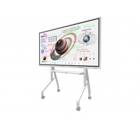 Neomounts MOVE Go FL50-525WH1 TV trolley - 55-86" - max 76 kg - manual h 106-136 cm - VESA 100x100-900x600 - incl. hardware shelf - lockable