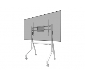 Neomounts MOVE Go FL50-525WH1 TV trolley - 55-86" - max 76 kg - manual h 106-136 cm - VESA 100x100-900x600 - incl. hardware shelf - lockable