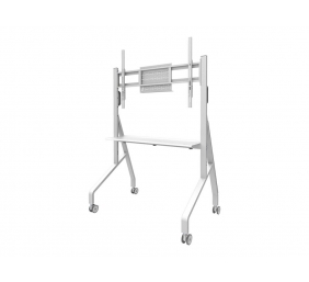 Neomounts MOVE Go FL50-525WH1 TV trolley - 55-86" - max 76 kg - manual h 106-136 cm - VESA 100x100-900x600 - incl. hardware shelf - lockable