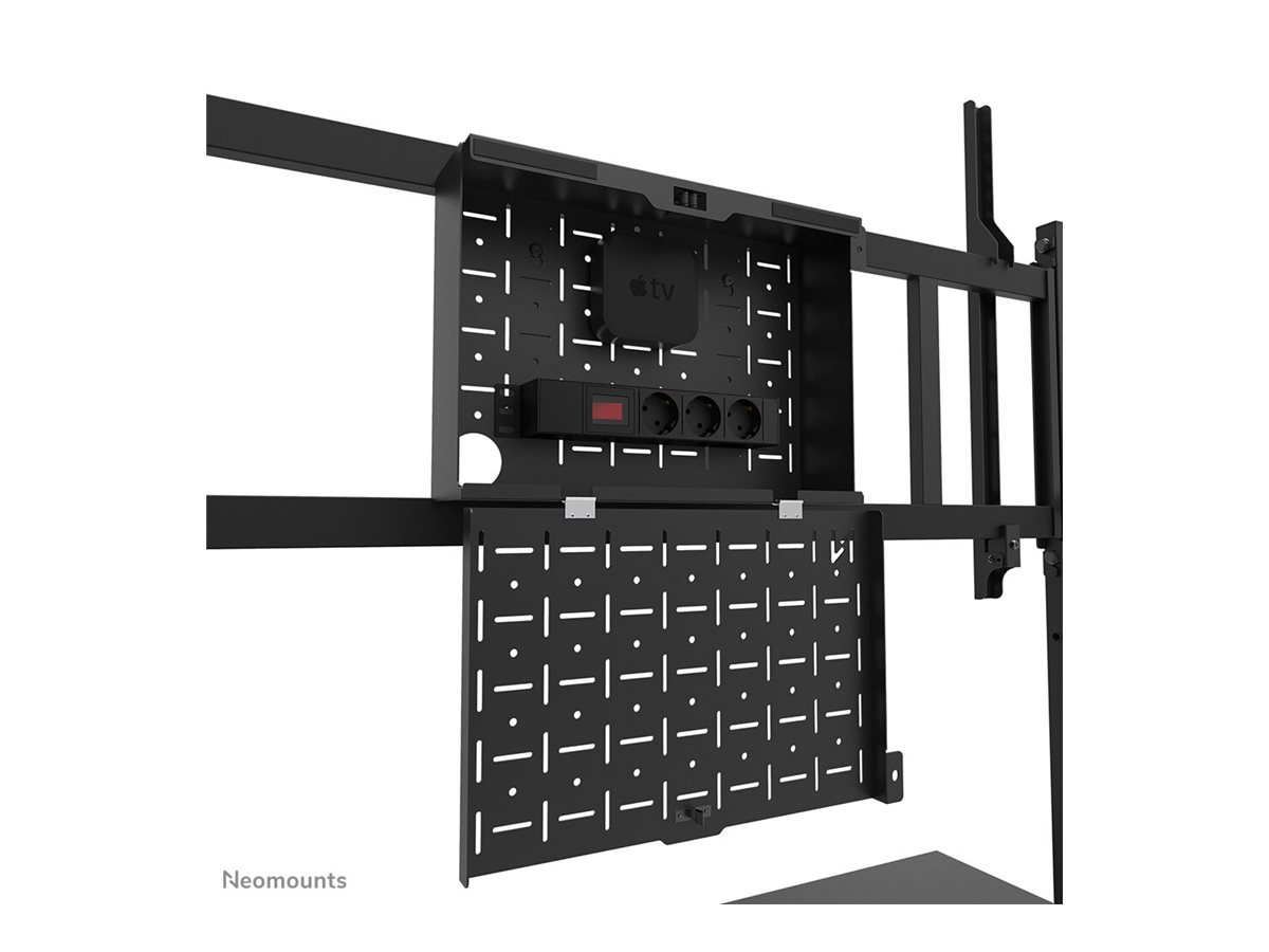 Neomounts MOVE Go XL FL50-575BL1 TV trolley - 65-110" - max 125 kg - manual h 129-139 cm - VESA 100x100-1100x600 - incl. hardware shelf - lo