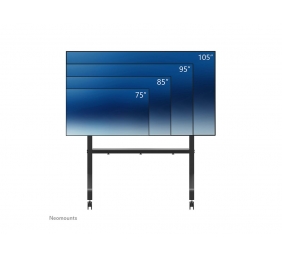 Neomounts MOVE Go XL FL50-575BL1 TV trolley - 65-110" - max 125 kg - manual h 129-139 cm - VESA 100x100-1100x600 - incl. hardware shelf - lo