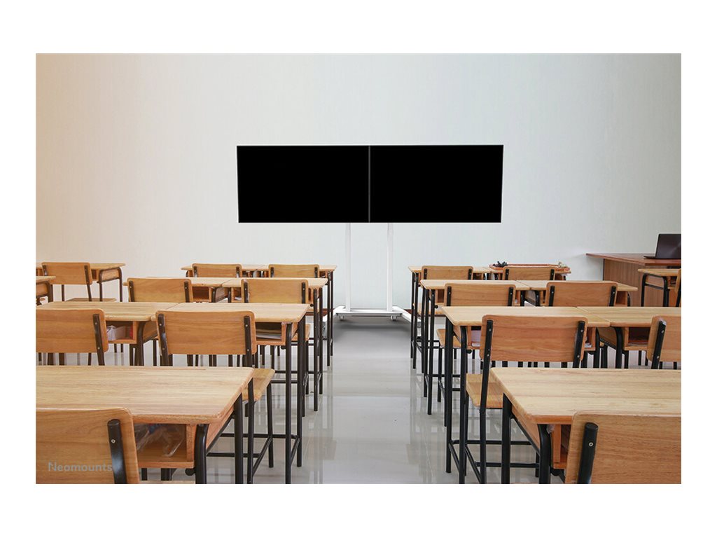 Neomounts MOVE ADM-875WH2 Screen adapter from 1 to 2 screens - 42-65" - max 40 kg/screen - VESA 100x100-800x400 - lockable (excl. lock) - su