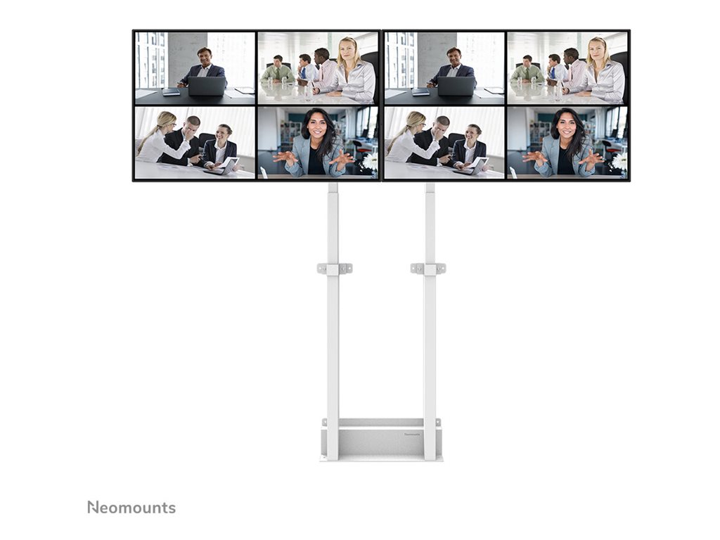 Neomounts MOVE ADM-875WH2 Screen adapter from 1 to 2 screens - 42-65" - max 40 kg/screen - VESA 100x100-800x400 - lockable (excl. lock) - su