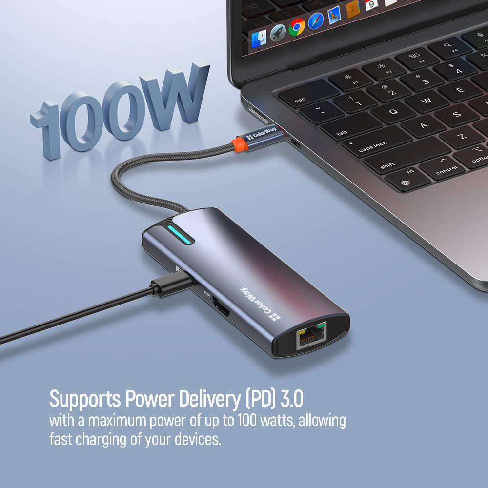 ColorWay 6-in-1 Docking Station | CW-HUB02 | 100 W