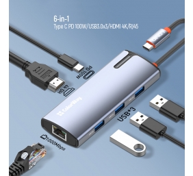 ColorWay 6-in-1 Docking Station | CW-HUB02 | 100 W