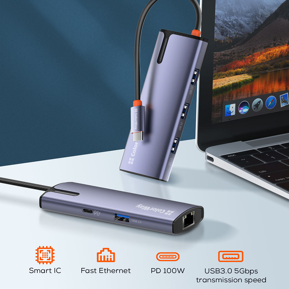 ColorWay 6-in-1 Docking Station | CW-HUB03 | 100 W