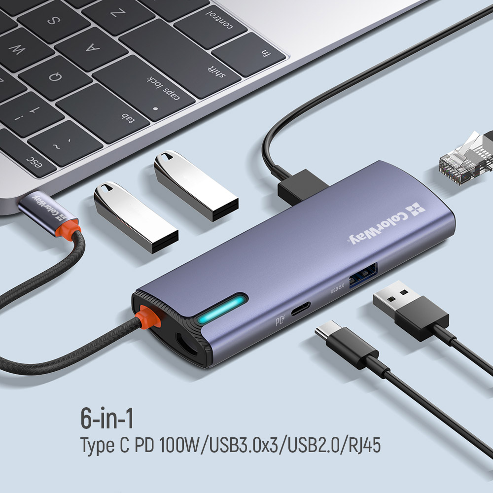 ColorWay 6-in-1 Docking Station | CW-HUB03 | 100 W