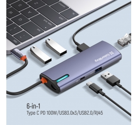 ColorWay 6-in-1 Docking Station | CW-HUB03 | 100 W