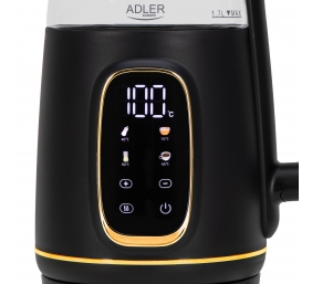 Adler Kettle with LED Display | AD 1305 | Electric | 2200 W | 1.7 L | Plastic | 360° rotational base | Black/Gold