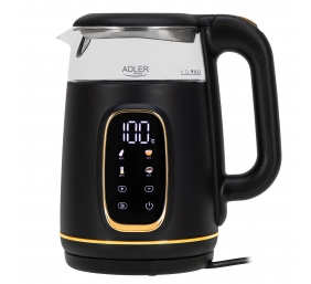 Adler Kettle with LED Display | AD 1305 | Electric | 2200 W | 1.7 L | Plastic | 360° rotational base | Black/Gold
