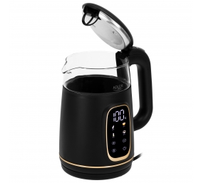 Adler Kettle with LED Display | AD 1305 | Electric | 2200 W | 1.7 L | Plastic | 360° rotational base | Black/Gold